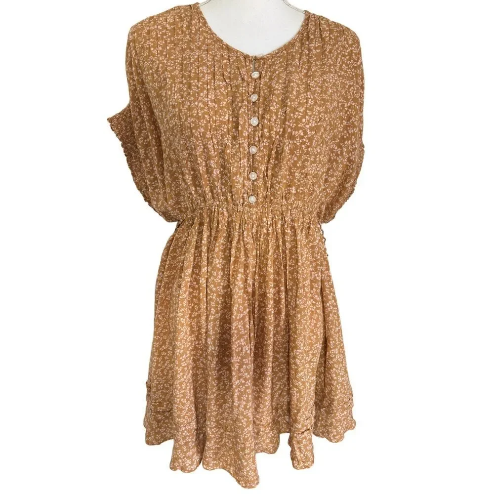 Free People One Fine Day Ditsy Floral Babydoll Mini Dress